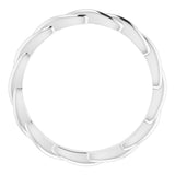 14K White Gold Woven-Design Band Size 7