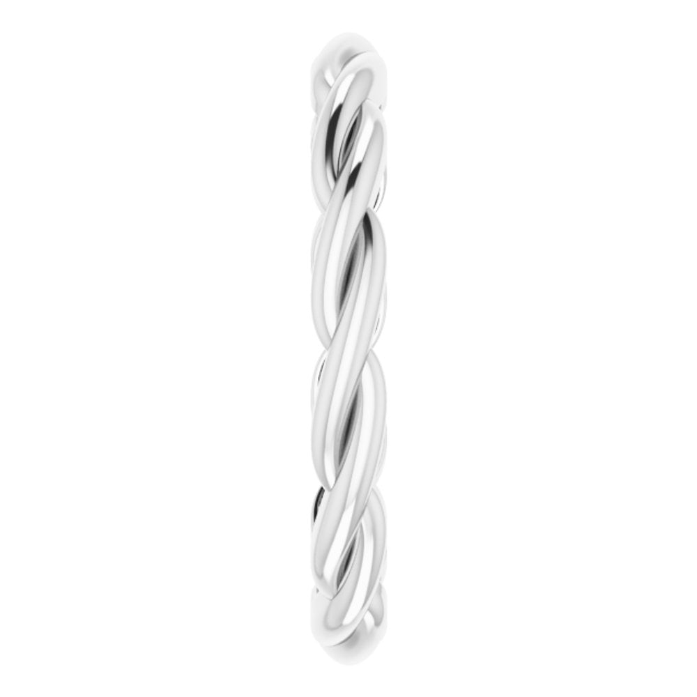 14K White Gold Woven-Design Band Size 7