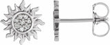 14K White Gold .04 CTW Natural Diamond Sun Earrings