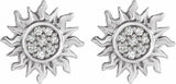 14K White Gold .04 CTW Natural Diamond Sun Earrings