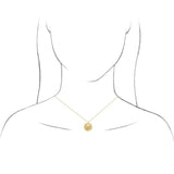 14K Yellow Pierced Heart 15 mm Disc 16-18" Necklace