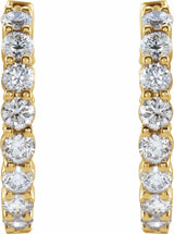 14K Yellow 2 CTW Lab-Grown Diamond Inside-Outside Hinged 20 mm Hoop Earrings