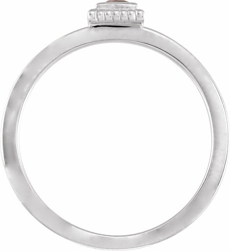 Sterling Silver Natural Amethyst Family Stackable Ring