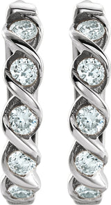 14K White Gold 1/10 CTW Lab-Grown Diamond 9 mm Hoop Earrings