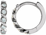 14K White Gold 1/10 CTW Lab-Grown Diamond 9 mm Hoop Earrings