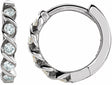 14K White Gold 1/10 CTW Natural Diamond 9 mm Hoop Earrings