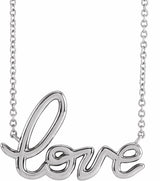 14K White Gold Love 18" Necklace