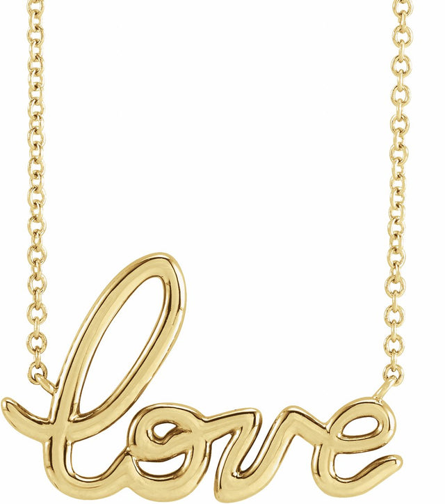 14K Yellow Gold Love 18" Necklace