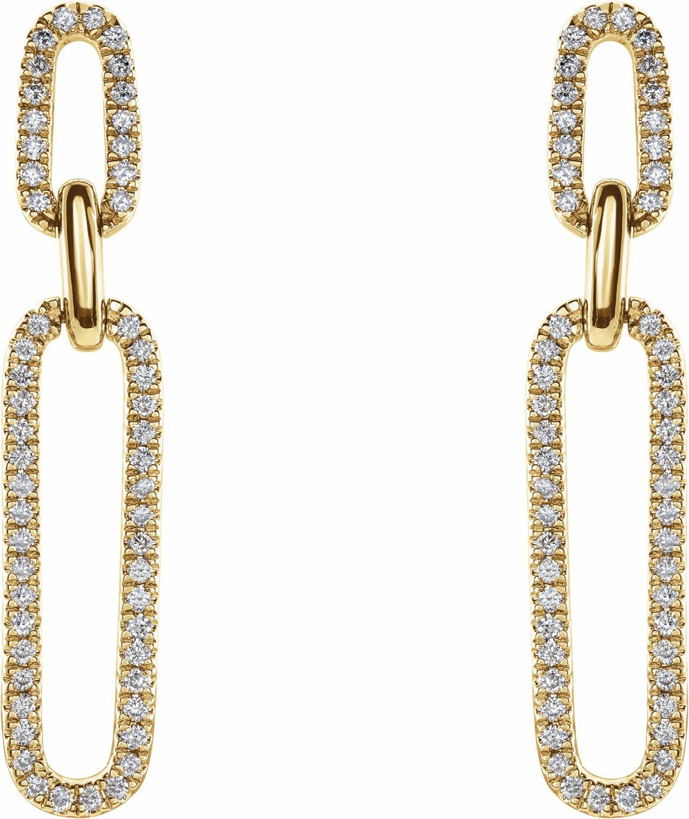 14K Yellow 1/3 CTW Natural Diamond Link Earrings