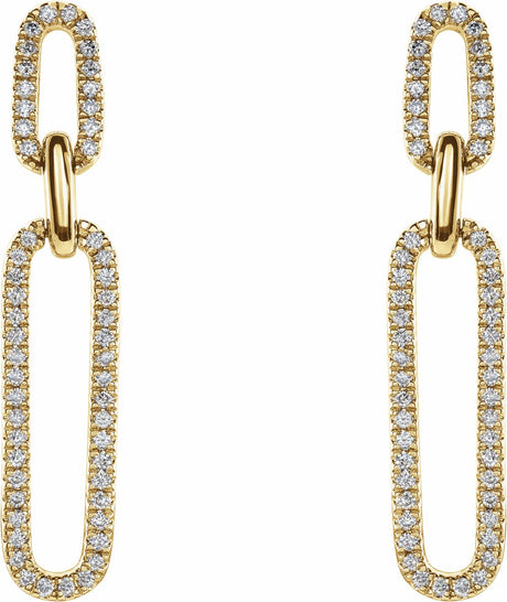 14K Yellow 1/3 CTW Natural Diamond Link Earrings