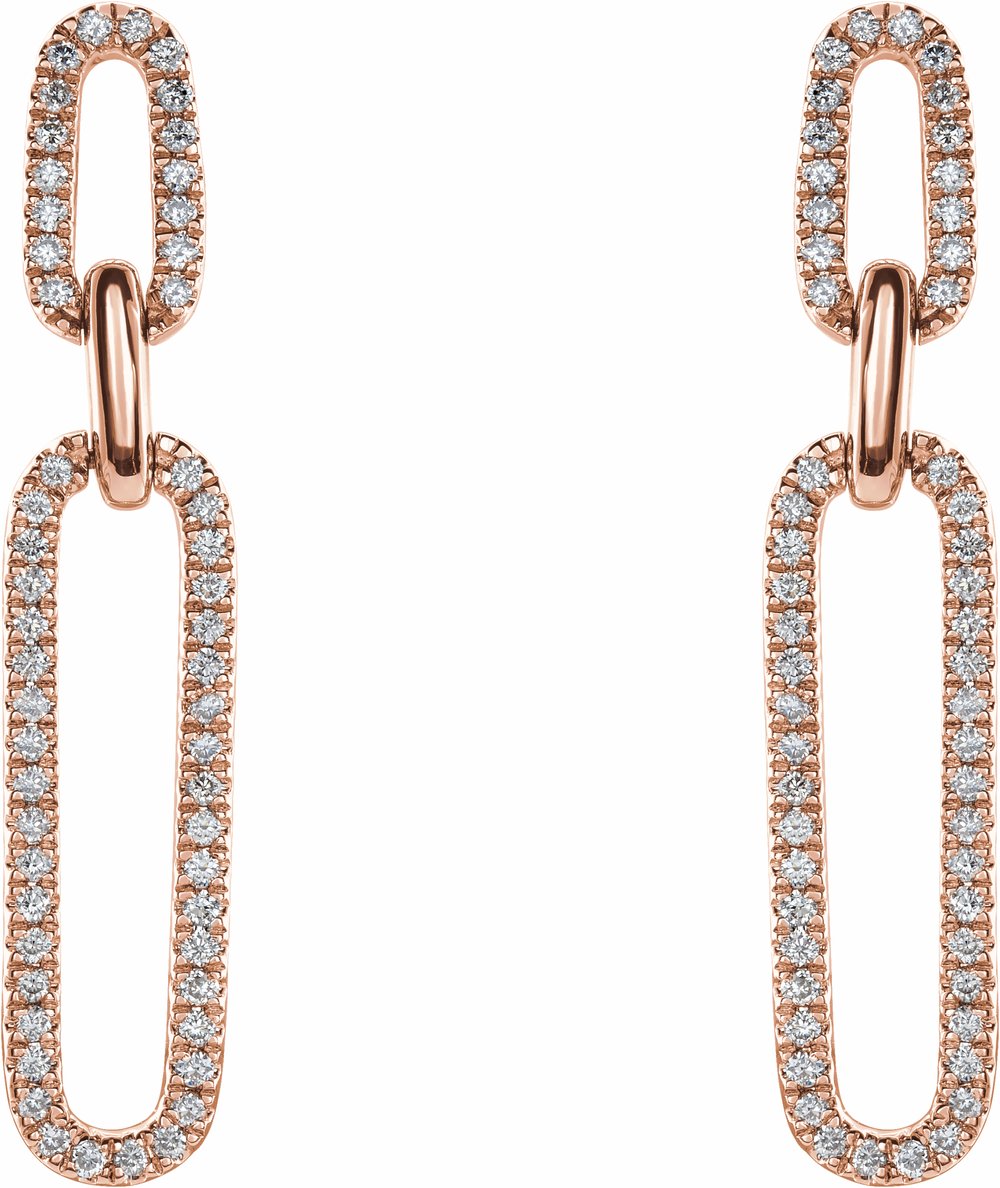 14K Rose 1/3 CTW Natural Diamond Link Earrings