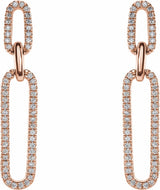 14K Rose 1/3 CTW Natural Diamond Link Earrings