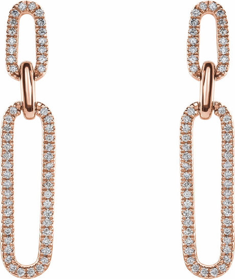 14K Rose 1/3 CTW Natural Diamond Link Earrings