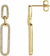 14K Yellow Gold 1/3 CTW Natural Diamond Link Earrings