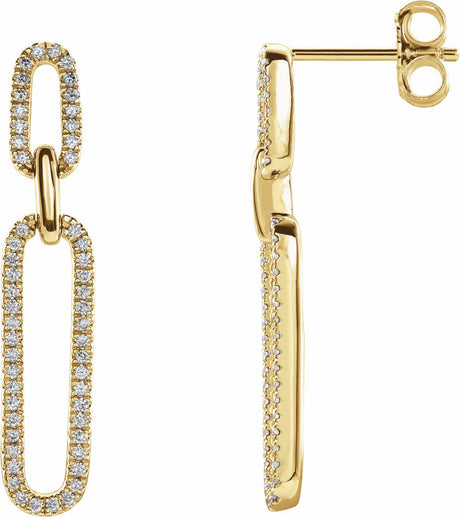 14K Yellow 1/3 CTW Natural Diamond Link Earrings