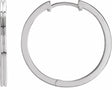 14K White Grooved Hinged 20 mm Huggie Hoop Earrings