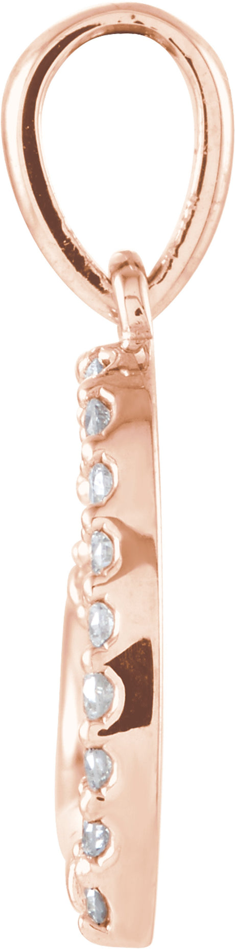 14K Rose Gold .07 CTW Natural Diamond Heart Pendant