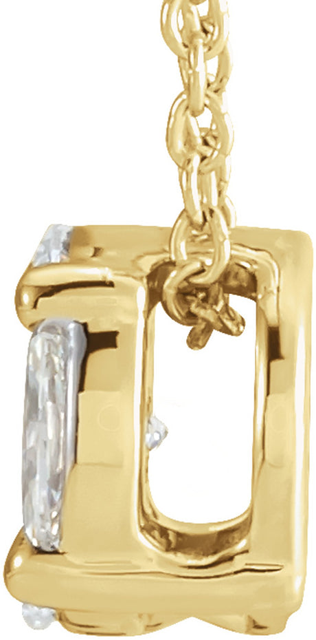 14K Yellow Gold 1/3 CTW Natural Diamond Cluster 16-18" Necklace