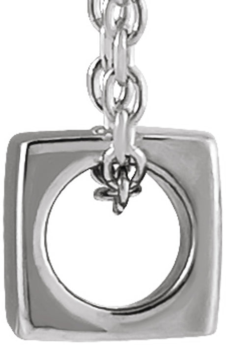 Sterling Silver 5x5 mm Cube 18" Necklace