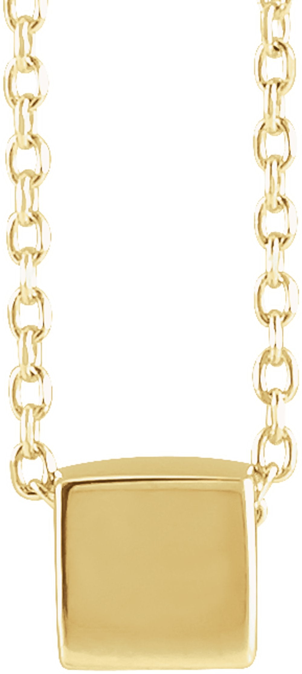 14K Yellow Gold 5x5 mm Cube 18" Necklace