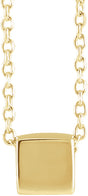14K Yellow Gold 5x5 mm Cube 18" Necklace