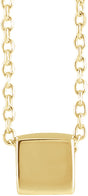 14K Yellow 5x5 mm Cube 18" Necklace