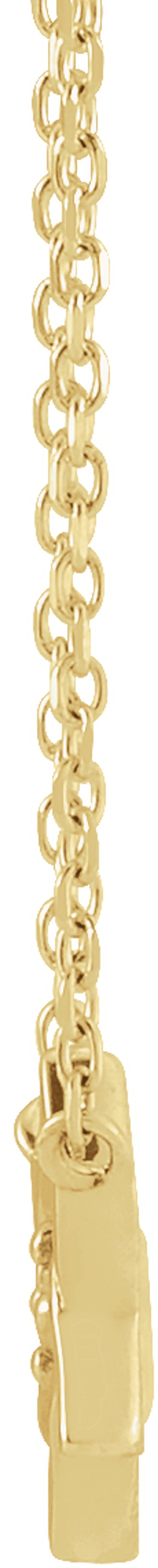 14K Yellow .03 CT Natural Diamond Star of David 18" Necklace