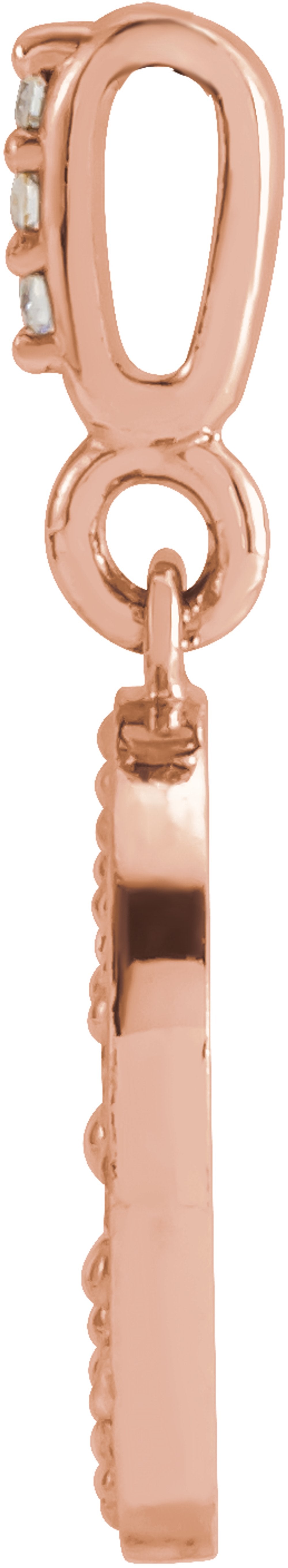 14K Rose Gold 1/10 CTW Natural Diamond Crescent Moon Pendant