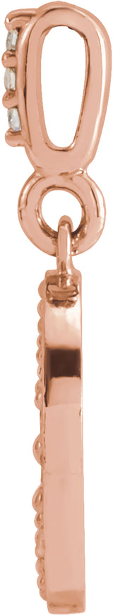 14K Rose Gold 1/10 CTW Natural Diamond Crescent Moon Pendant