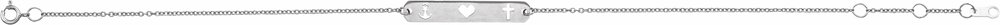 Sterling Silver Faith, Love, Hope Bar 6 1/2-7 1/2" Bracelet