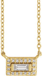 14K Yellow Gold 1/10 CTW Natural Diamond Halo-Style 18" Necklace 