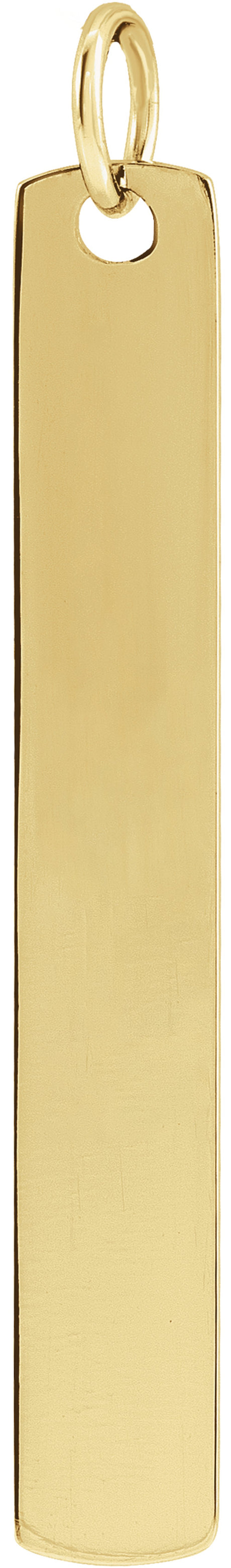 14K Yellow Gold Rectangle Bar Pendant