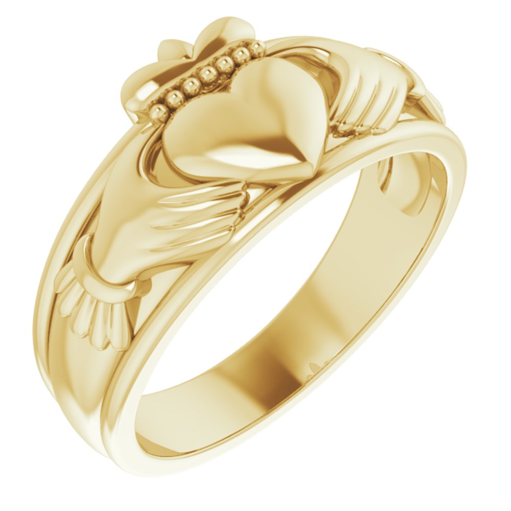 14K Yellow Claddagh Band