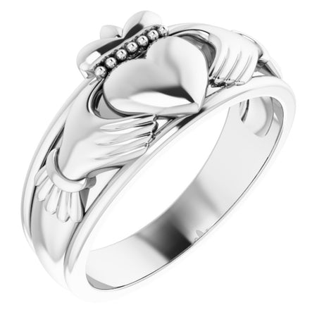 Continuum Sterling Silver Claddagh Band