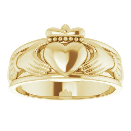 14K Yellow Claddagh Band