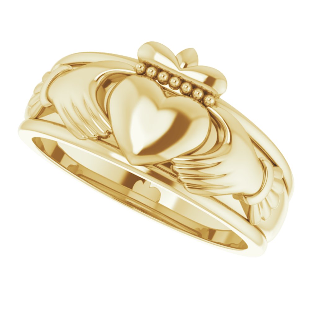 14K Yellow Claddagh Band