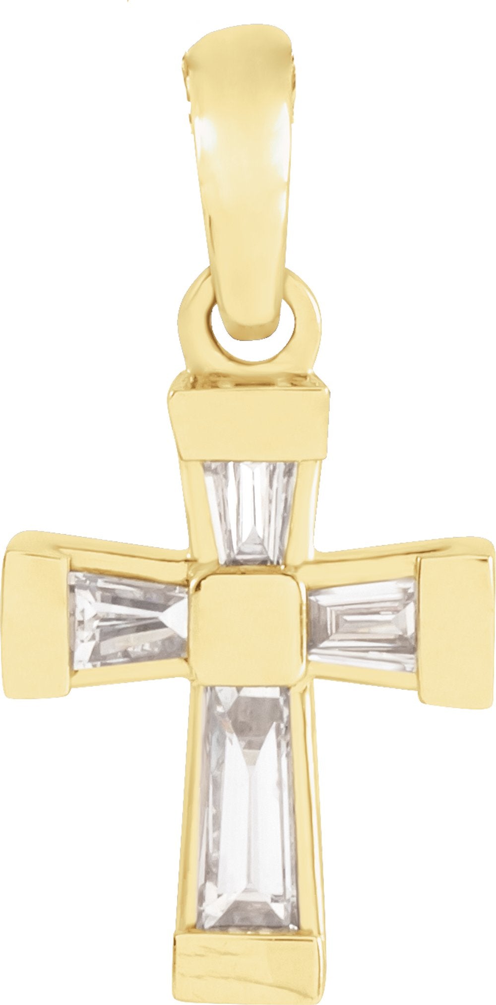 14K Yellow 1/10 CTW Natural Diamond Cross Pendant