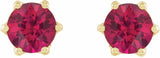 14K Yellow Gold 5 mm Lab-Grown Ruby & .03 CTW Natural Diamond Crown Earrings