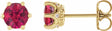 14K Yellow Gold 5 mm Lab-Grown Ruby & .03 CTW Natural Diamond Crown Earrings