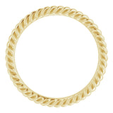 14K Yellow 2 mm Skinny Rope Band