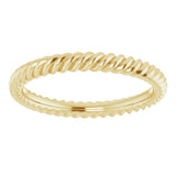 14K Yellow 2 mm Skinny Rope Band
