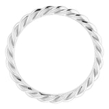 14K White 3 mm Skinny Rope Band Size 9