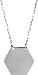 Sterling Silver 17.8x15.5 mm Medical Identification 18" Necklace