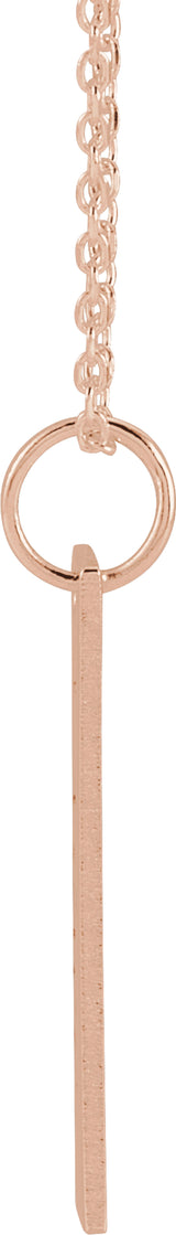 18K Rose Gold-Plated Sterling Silver 20x5 mm Engravable Bar 16-18" Necklace