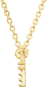 14K Yellow .07 CTW Natural Diamond Sideways Cross 16-18" Necklace