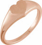 14K Rose Heart Signet Ring