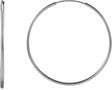 14K White Gold Flexible Endless Tube 30 mm Hoop Earrings
