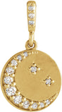 14K Yellow Gold 1/10 CTW Natural Diamond Crescent Moon Pendant