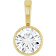 14K Yellow Gold 1/3 CT Lab-Grown Diamond Bezel-Set Solitaire Pendant