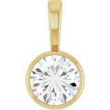 14K Yellow Gold 1/3 CT Lab-Grown Diamond Bezel-Set Solitaire Pendant